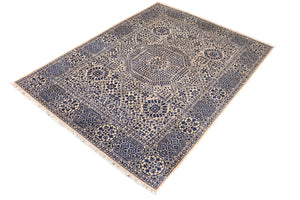handmade Geometric Mamluk Ivory Beige Hand Knotted RECTANGLE 100% WOOL area rug 8 x 10