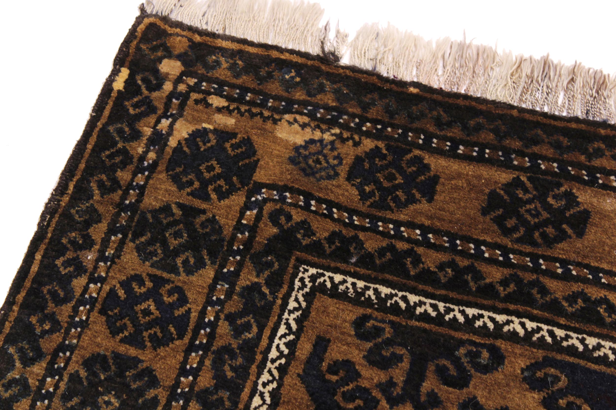 handmade Geometric Balouchi Tan Blue Hand Knotted RECTANGLE 100% WOOL area rug 5x8