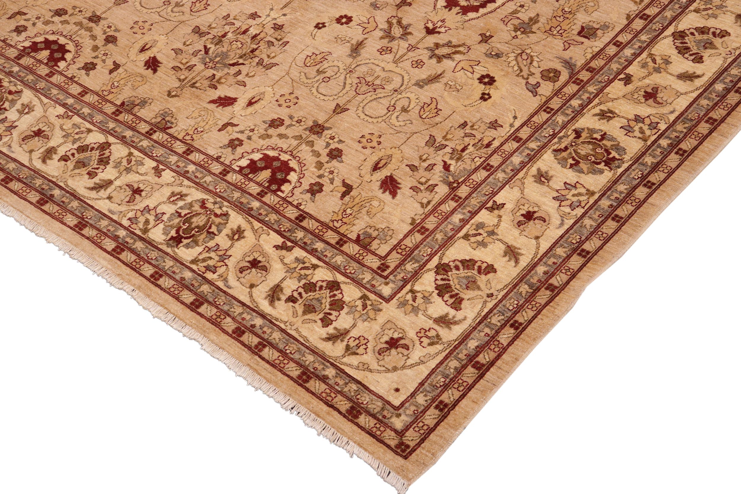 handmade Traditional Kafkaz Tan Beige Hand Knotted RECTANGLE 100% WOOL area rug 10x14