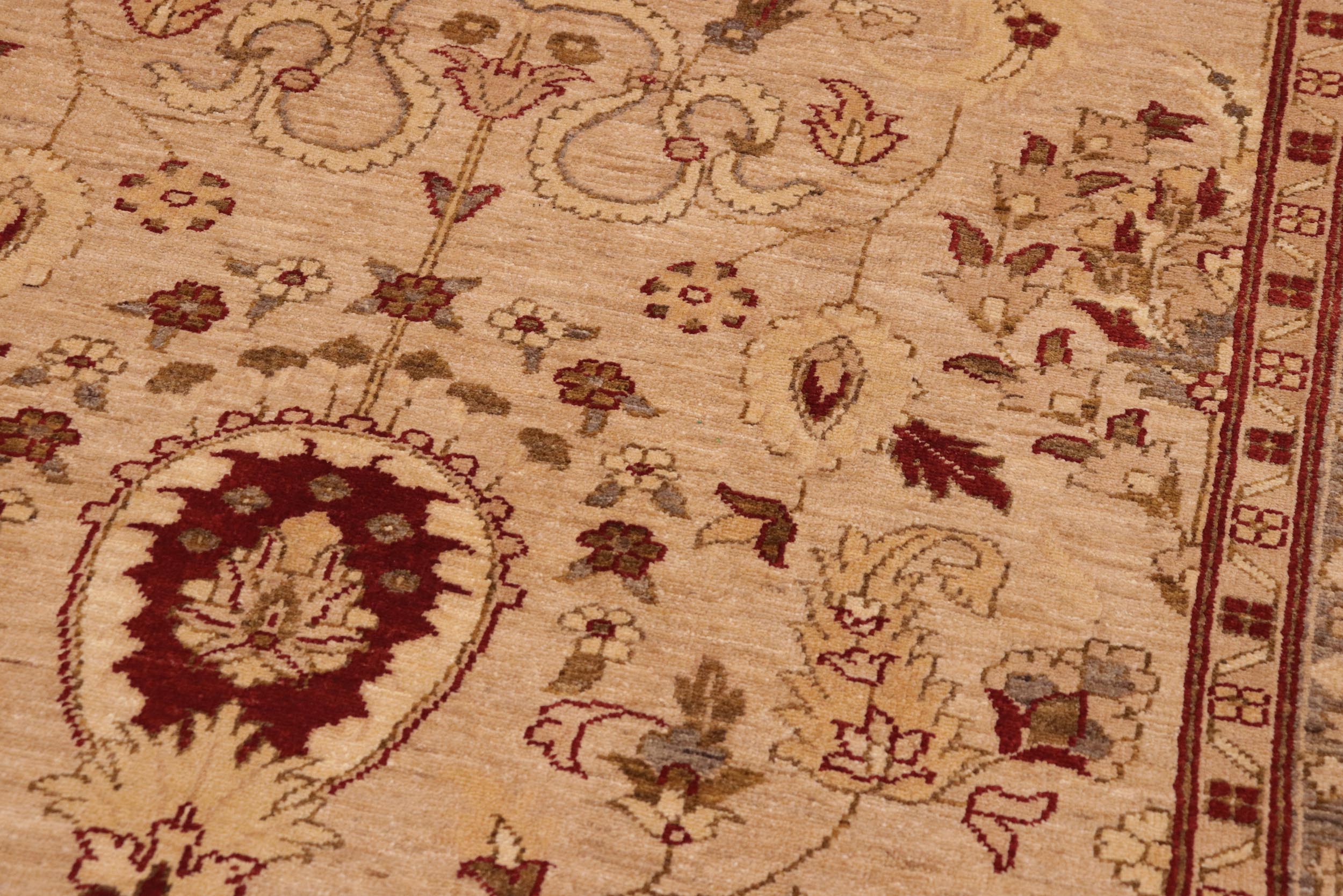 handmade Traditional Kafkaz Tan Beige Hand Knotted RECTANGLE 100% WOOL area rug 10x14