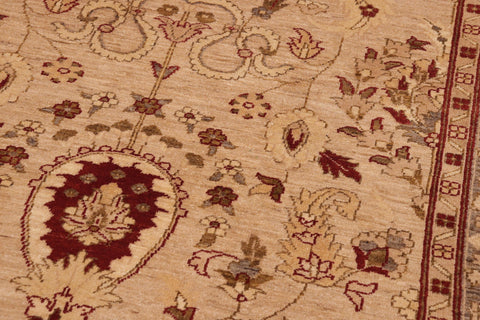 handmade Traditional Kafkaz Tan Beige Hand Knotted RECTANGLE 100% WOOL area rug 10x14
