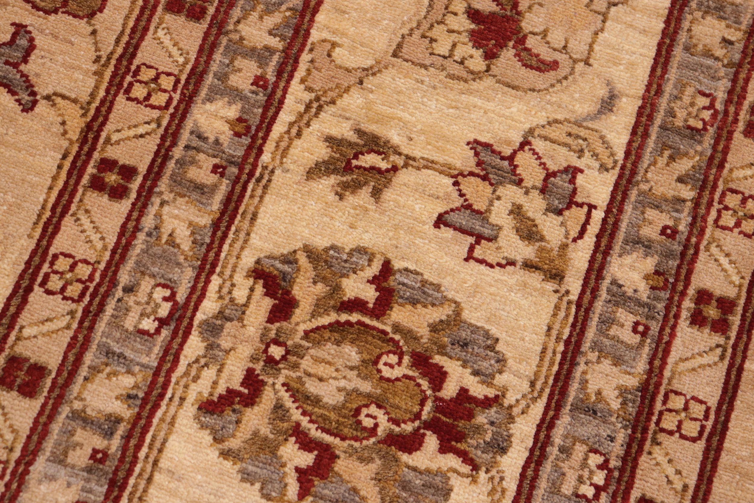 handmade Traditional Kafkaz Tan Beige Hand Knotted RECTANGLE 100% WOOL area rug 10x14