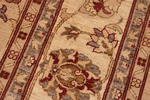 handmade Traditional Kafkaz Tan Beige Hand Knotted RECTANGLE 100% WOOL area rug 10x14