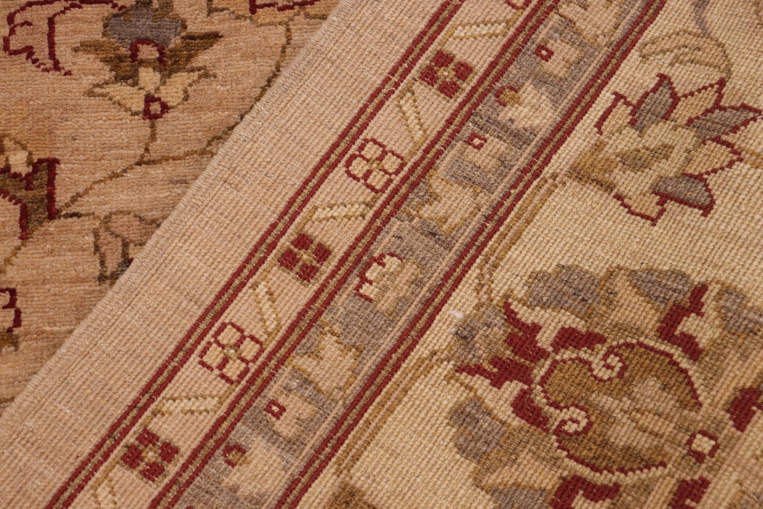 handmade Traditional Kafkaz Tan Beige Hand Knotted RECTANGLE 100% WOOL area rug 10x14