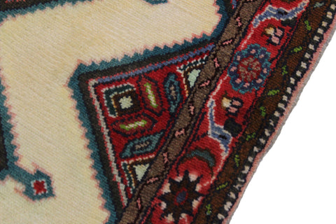 handmade Traditional Antique Ivory Red Hand Knotted RUNNER 100% WOOL area rug 3 x 10