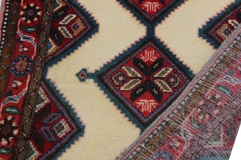 handmade Traditional Antique Ivory Red Hand Knotted RUNNER 100% WOOL area rug 3 x 10