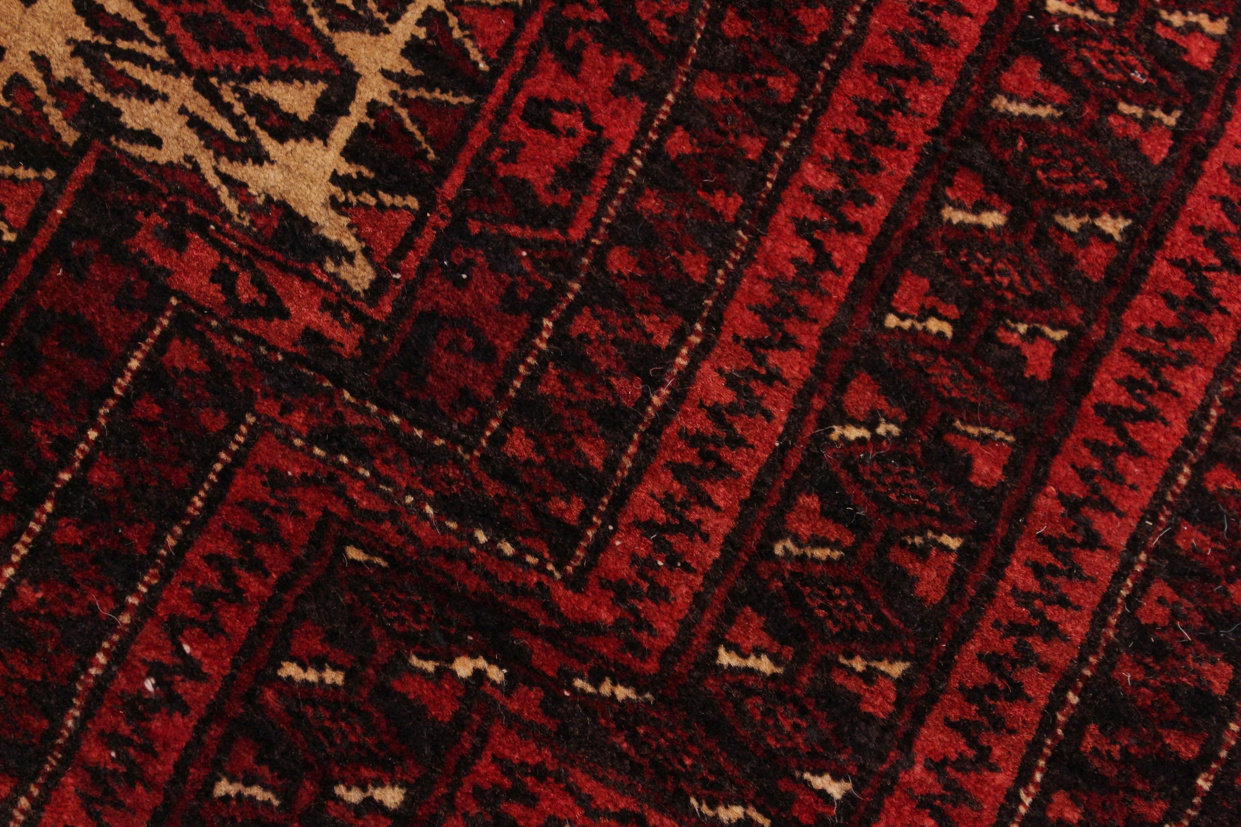 handmade Geometric Balouchi Red Blue Hand Knotted RECTANGLE 100% WOOL area rug 3x4