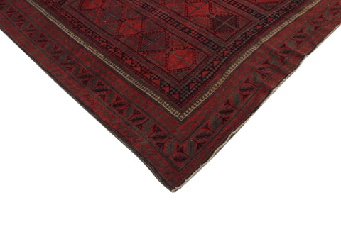 handmade Geometric Balouchi Rust Blue Hand Knotted RECTANGLE 100% WOOL area rug 7x11