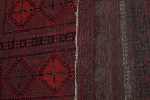 handmade Geometric Balouchi Rust Blue Hand Knotted RECTANGLE 100% WOOL area rug 7x11