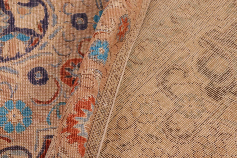 handmade Vintage Hand Painte Red Tan Hand Knotted RECTANGLE 100% WOOL area rug 10' x 14'