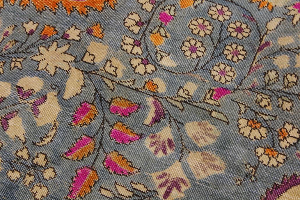 handmade Vintage Hand Painte Gray Purple Hand Knotted RECTANGLE 100% WOOL area rug 9 x 12