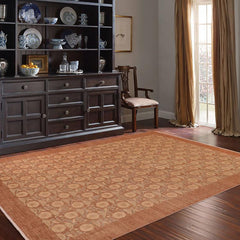 handmade Transitional Kafkaz Brown Tan Hand Knotted RECTANGLE 100% WOOL area rug 10 x 14