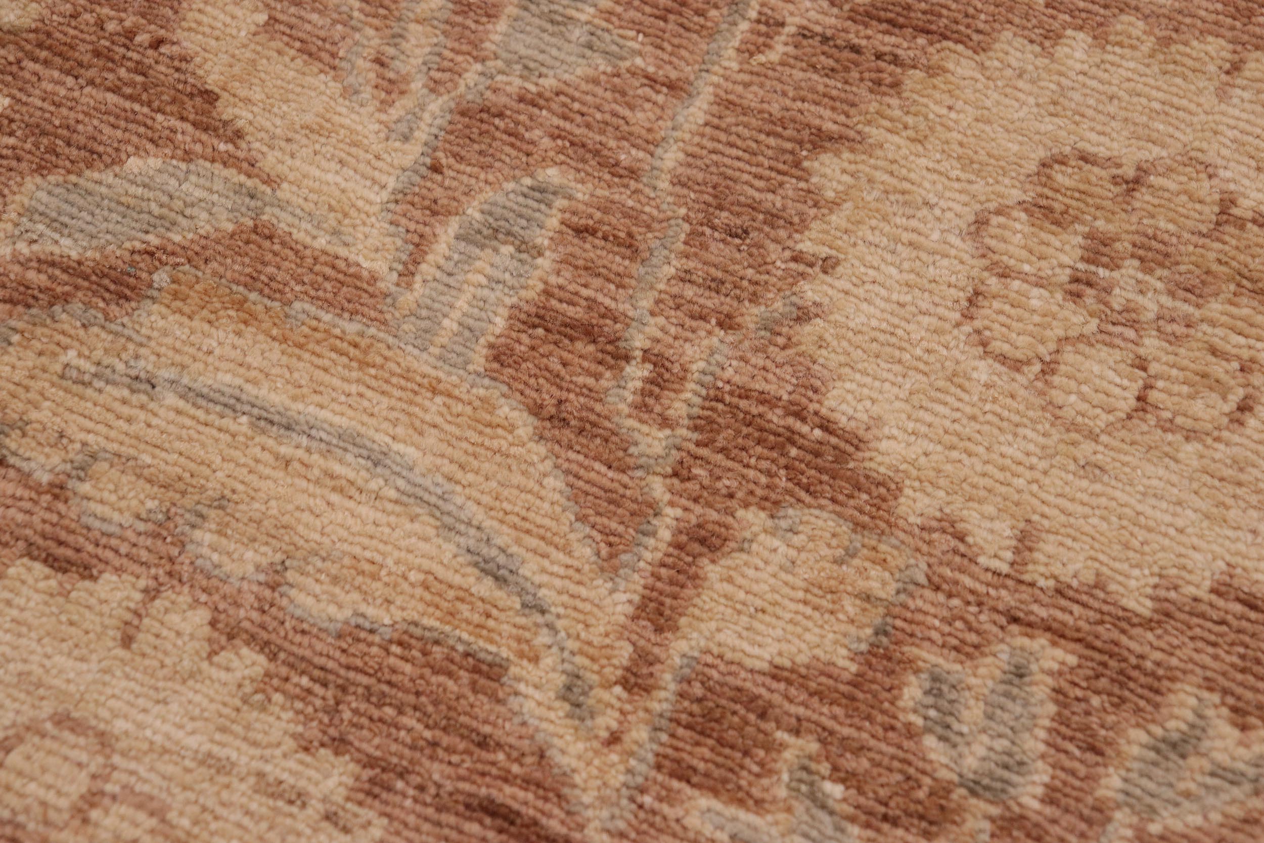 handmade Modern Kafkaz Brown Tan Hand Knotted RECTANGLE 100% WOOL area rug 10' x 14'
