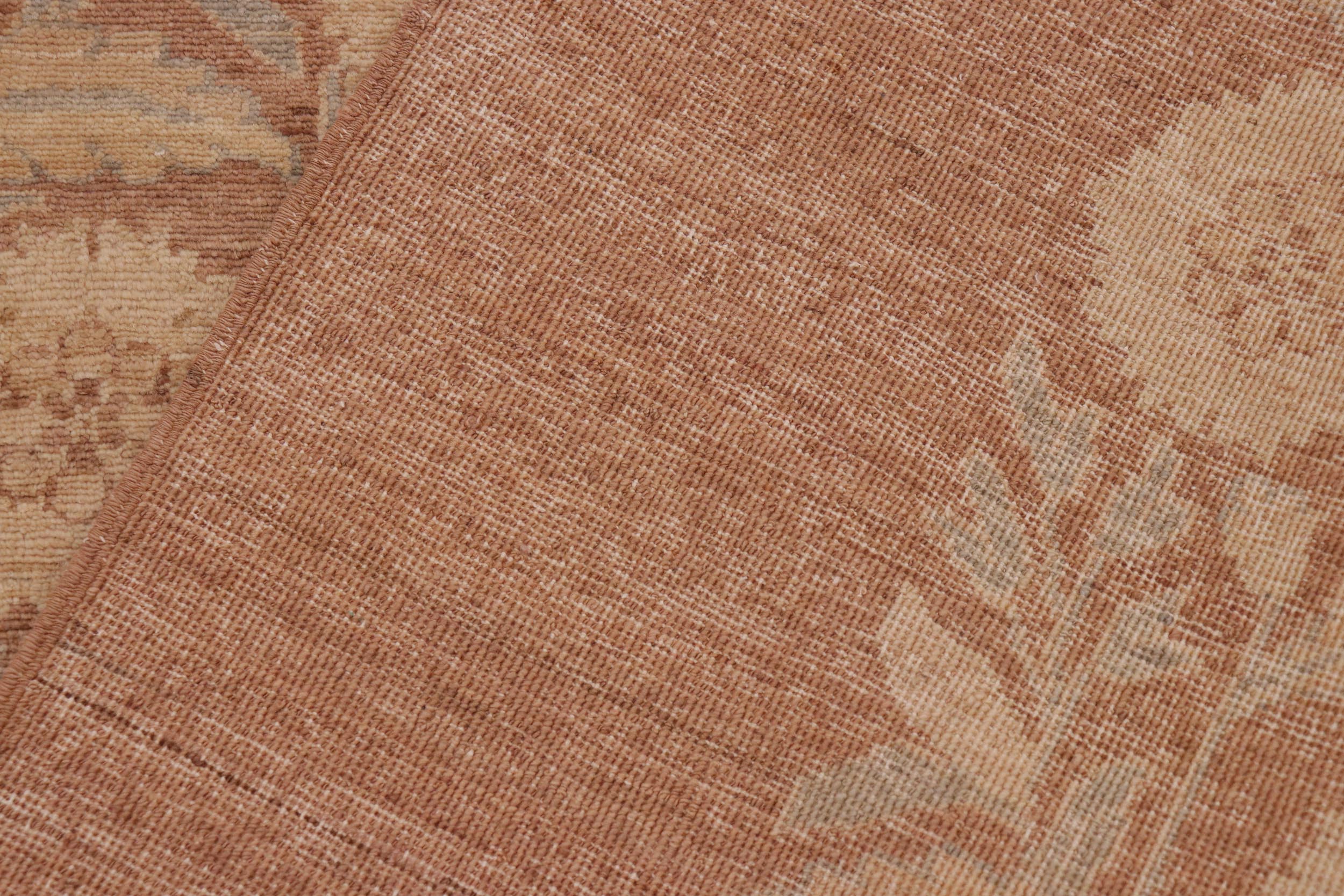 handmade Modern Kafkaz Brown Tan Hand Knotted RECTANGLE 100% WOOL area rug 10' x 14'
