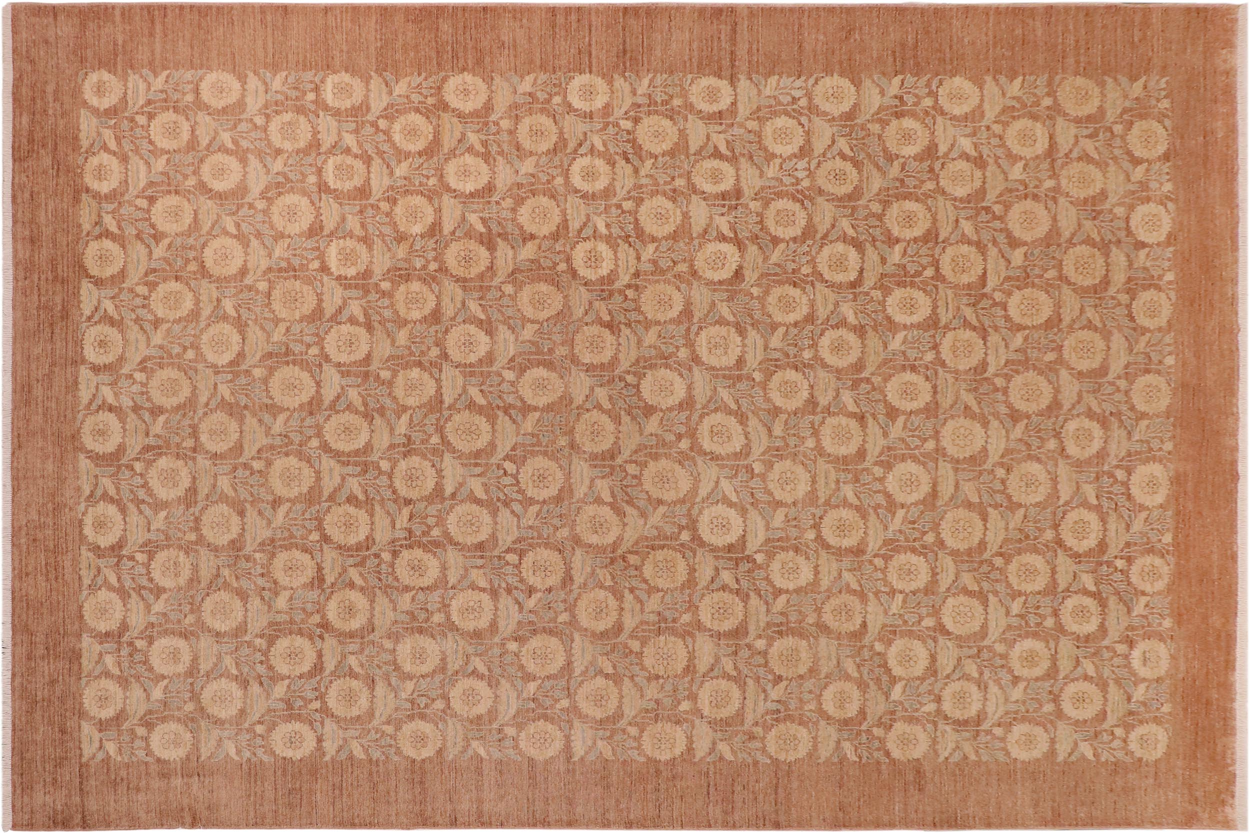 handmade Modern Kafkaz Brown Tan Hand Knotted RECTANGLE 100% WOOL area rug 10' x 14'
