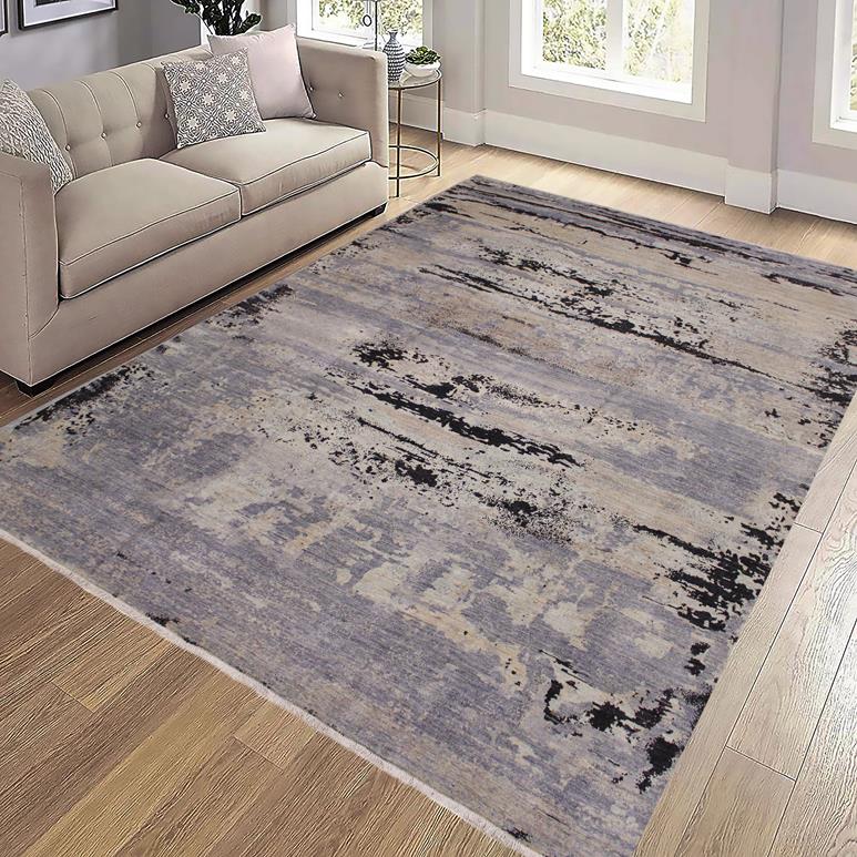handmade Modern Kafkaz Gray Tan Hand Knotted RECTANGLE 100% WOOL area rug 11 x 15
