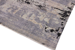 handmade Modern Kafkaz Gray Tan Hand Knotted RECTANGLE 100% WOOL area rug 11' x 15'
