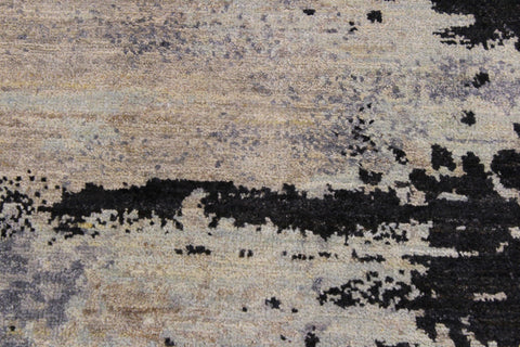 handmade Modern Kafkaz Gray Tan Hand Knotted RECTANGLE 100% WOOL area rug 11' x 15'