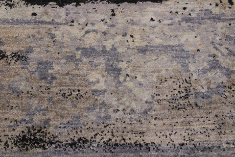 handmade Modern Kafkaz Gray Tan Hand Knotted RECTANGLE 100% WOOL area rug 11' x 15'