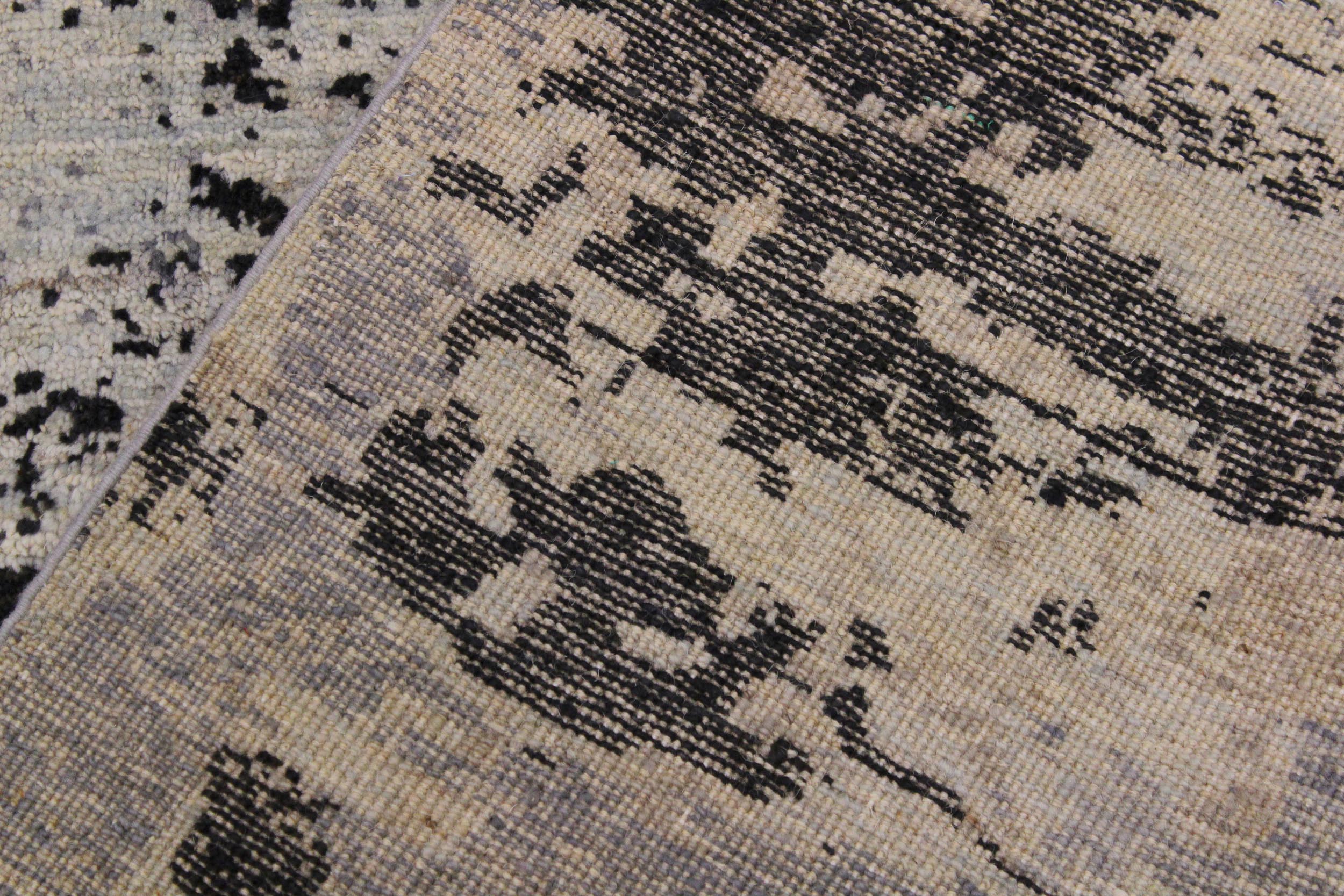 handmade Modern Kafkaz Gray Tan Hand Knotted RECTANGLE 100% WOOL area rug 11' x 15'