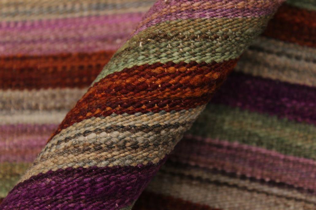 Flat Weave Kilim Antique Navaho Vintage handmade Modern Kilim Rust Purple Hand-Woven Rectangle 100% Wool Area Rug 3x4 