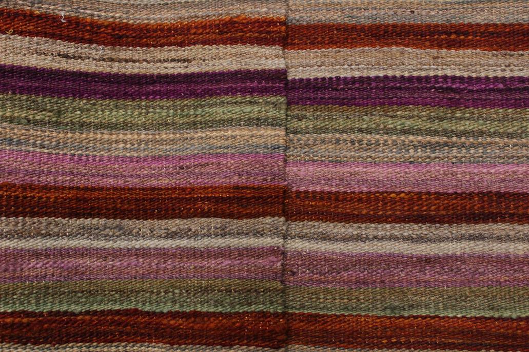 Flat Weave Kilim Antique Navaho Vintage handmade Modern Kilim Rust Purple Hand-Woven Rectangle 100% Wool Area Rug 3x4 