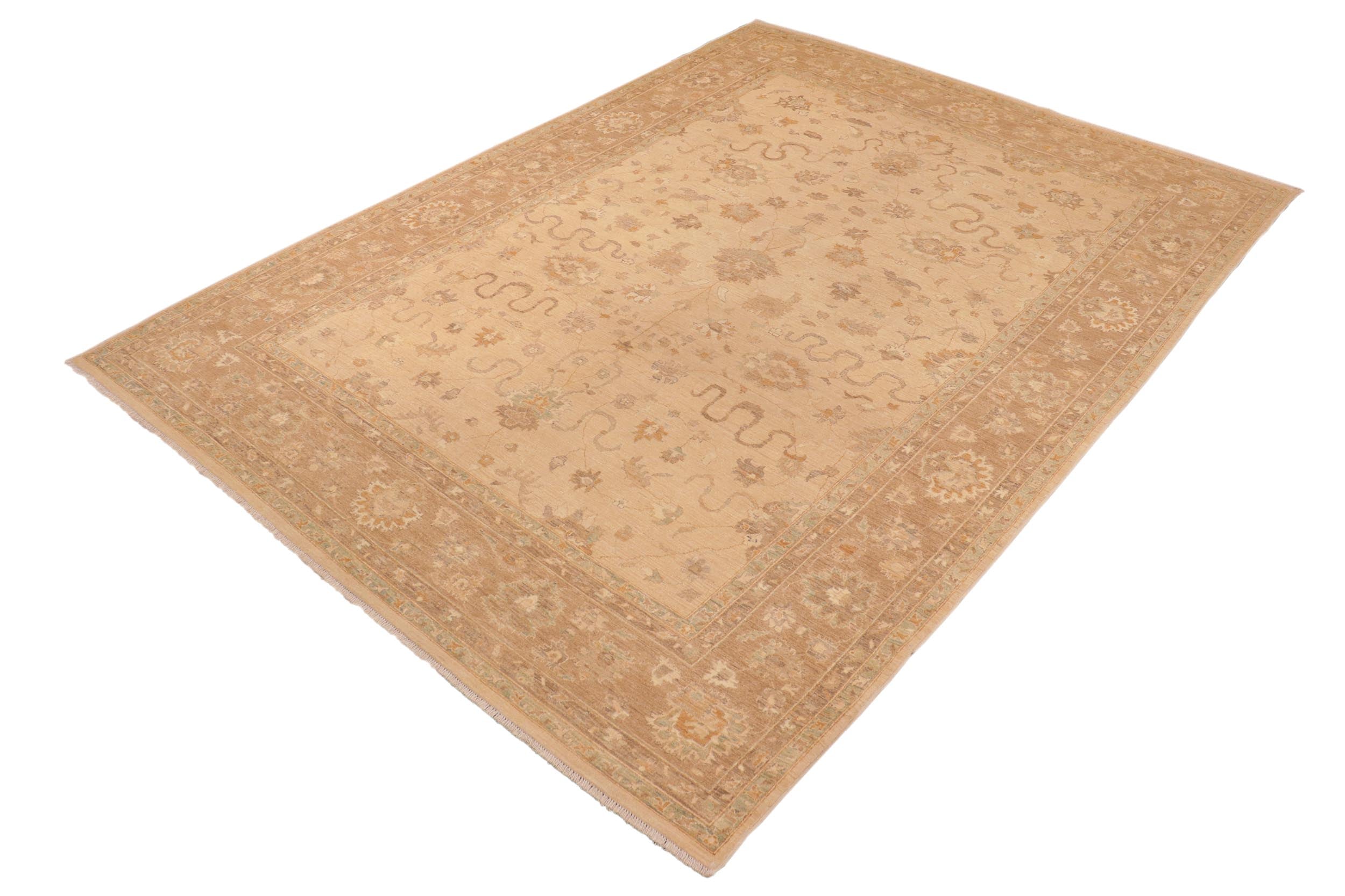 handmade Traditional Kafkaz Tan Brown Hand Knotted RECTANGLE 100% WOOL area rug 10x14