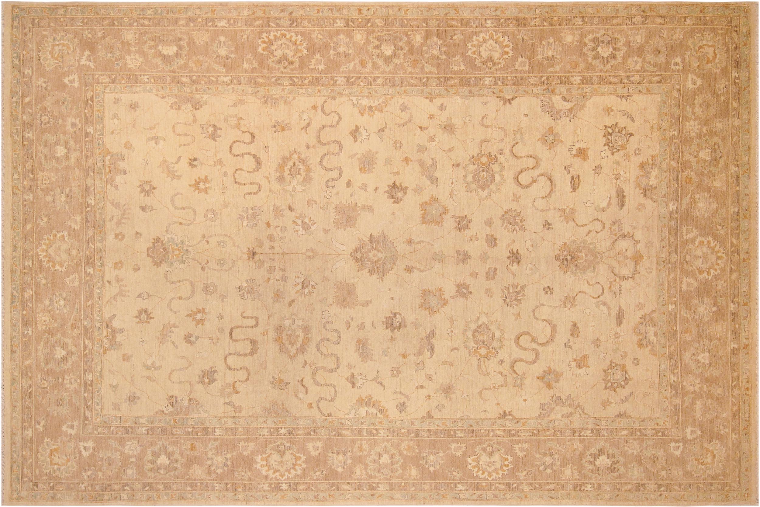 handmade Traditional Kafkaz Tan Brown Hand Knotted RECTANGLE 100% WOOL area rug 10x14