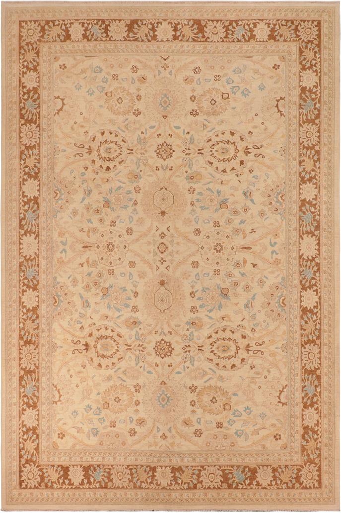 handmade Traditional Kafkaz Beige Brown Hand Knotted RECTANGLE 100% WOOL area rug 10 x 14