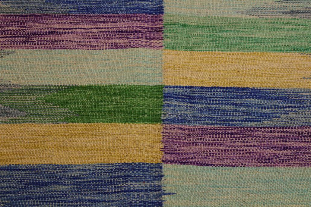 Flat Weave Kilim Antique Navaho Vintage handmade Modern Kilim gray Purple Hand-Woven Rectangle 100% Wool Area Rug 7x10 
