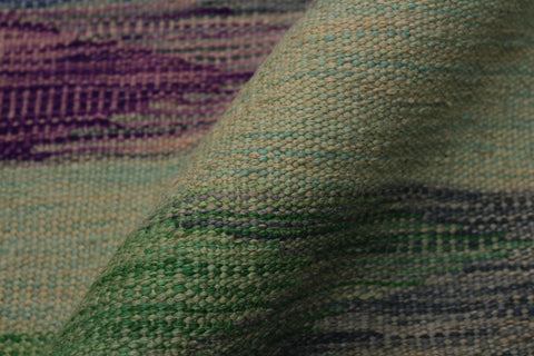 handmade Modern Kilim Grey Purple Hand-Woven RECTANGLE 100% WOOL area rug 7x10