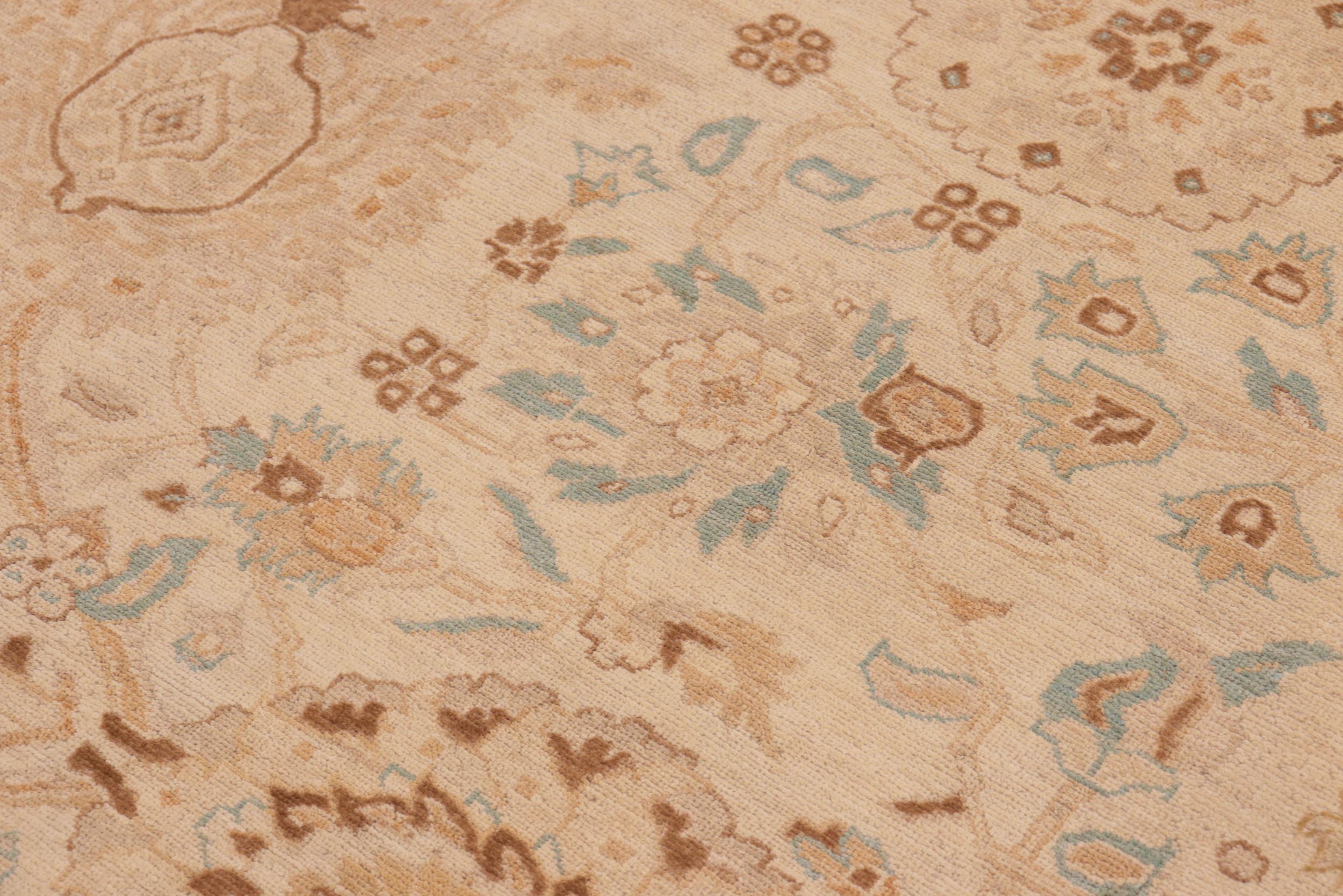 handmade Transitional Kafkaz Beige Brown Hand Knotted RECTANGLE 100% WOOL area rug 10' x 14'