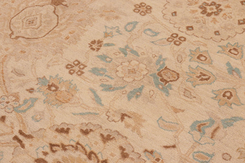 handmade Transitional Kafkaz Beige Brown Hand Knotted RECTANGLE 100% WOOL area rug 10' x 14'