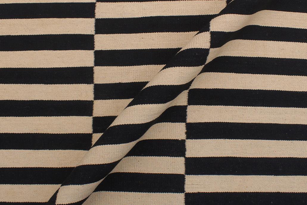 Flat Weave Kilim Antique Navaho Vintage handmade Modern Kilim Beige Black Hand-Woven Rectangle 100% Wool Area Rug 6x8 