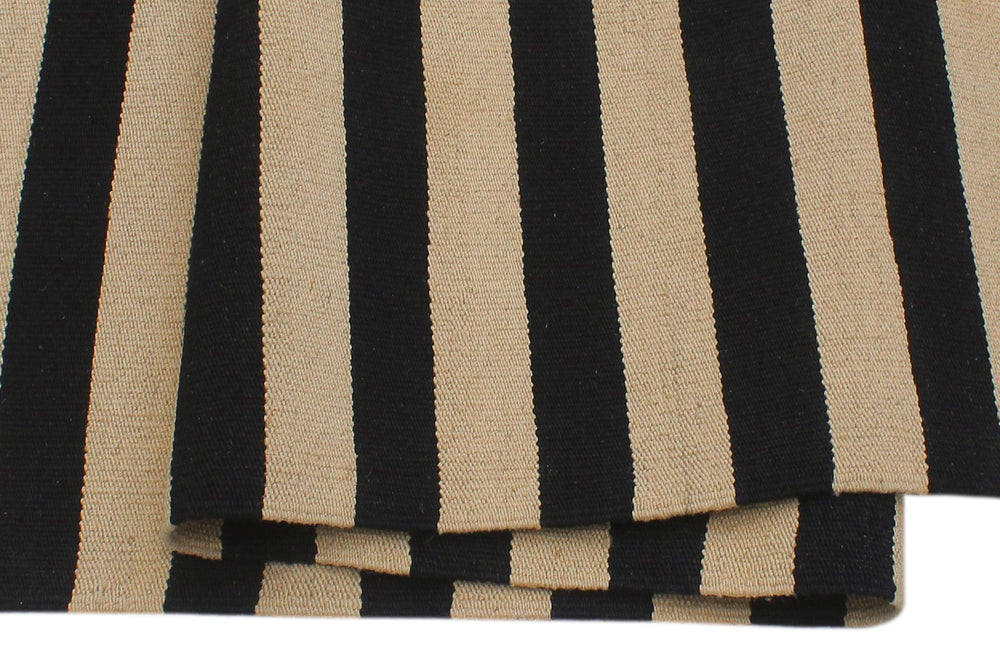 handmade Modern Kilim Beige Black Hand-Woven RECTANGLE 100% WOOL area rug 6x8
