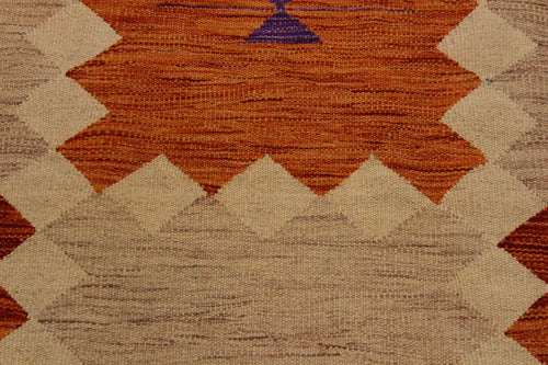 handmade Modern Kilim Brown Beige Hand-Woven RECTANGLE 100% WOOL area rug 8x10