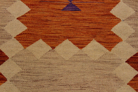 handmade Modern Kilim Brown Beige Hand-Woven RECTANGLE 100% WOOL area rug 8x10