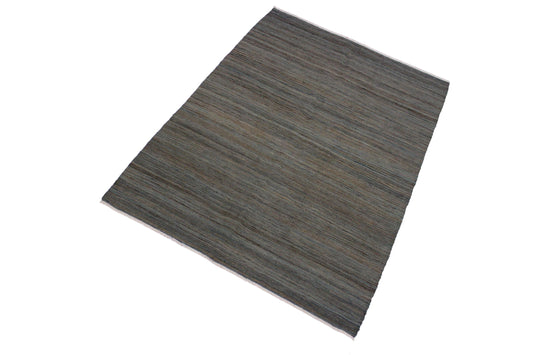 handmade Modern Kilim Grey Blue Hand-Woven RECTANGLE 100% WOOL area rug 4x6