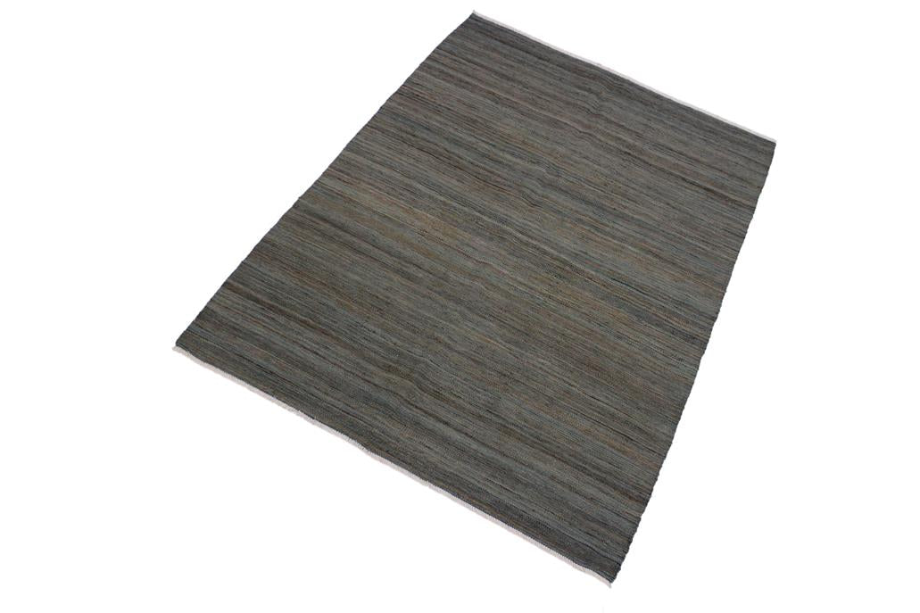 Flat Weave Kilim Antique Navaho Vintage handmade Modern Kilim Grey Blue Hand-Woven Rectangle 100% Wool Area Rug 4x6 