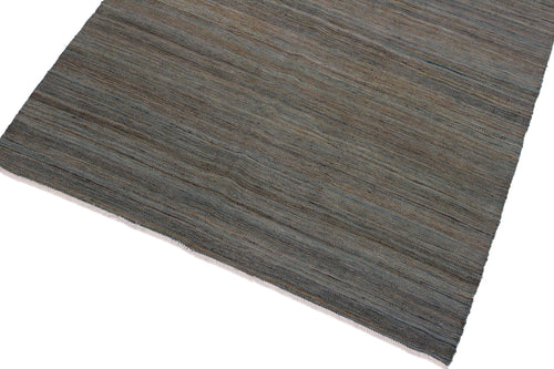handmade Modern Kilim Grey Blue Hand-Woven RECTANGLE 100% WOOL area rug 4x6