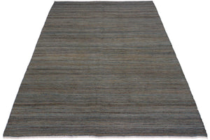 handmade Modern Kilim Grey Blue Hand-Woven RECTANGLE 100% WOOL area rug 4x6