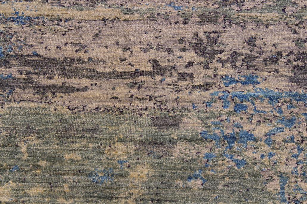 handmade Modern Kafkaz Grey Blue Hand Knotted SQUARE 100% WOOL area rug 8 x 8