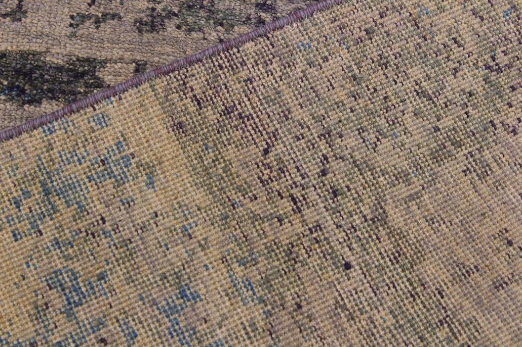 handmade Modern Kafkaz Grey Blue Hand Knotted SQUARE 100% WOOL area rug 8 x 8