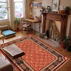 handmade Transitional Kafkaz Rust Black Hand Knotted RECTANGLE 100% WOOL area rug 10 x 14