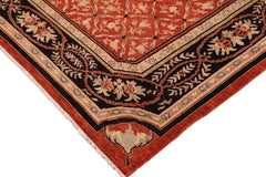 handmade Transitional Kafkaz Rust Black Hand Knotted RECTANGLE 100% WOOL area rug 10 x 14