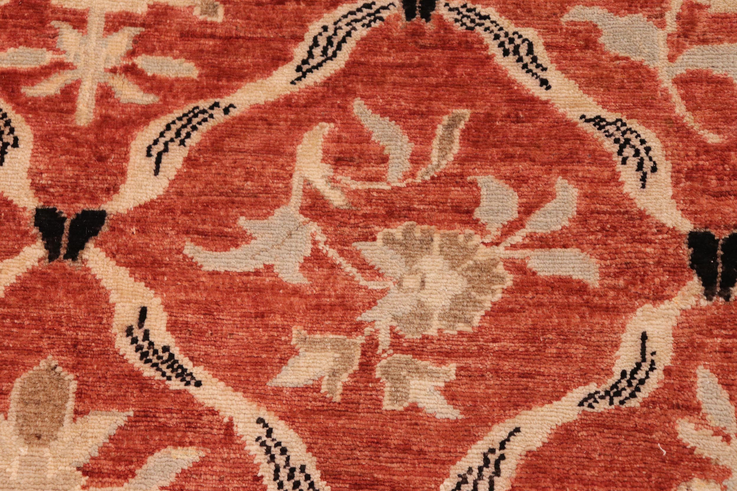 handmade Transitional Kafkaz Rust Black Hand Knotted RECTANGLE 100% WOOL area rug 10' x 14'