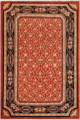 handmade Transitional Kafkaz Rust Black Hand Knotted RECTANGLE 100% WOOL area rug 10 x 14