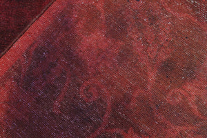handmade Over Dyed Over Dyed Drk. Red Purple Hand Knotted RECTANGLE 100% WOOL area rug 8' x 10'