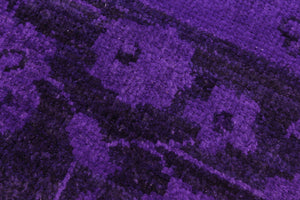 handmade Over Dyed Over Dyed Purple Black Hand Knotted RECTANGLE 100% WOOL area rug 8' x 10'