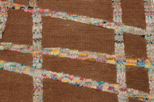 handmade Geometric Moroccan Hi Brown Teal Hand Knotted RECTANGLE 100% WOOL area rug 8' x 10'